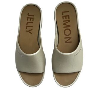 Lemon Jelly Vegan Platform Slide Sandals Sunny Warm Gray - 39